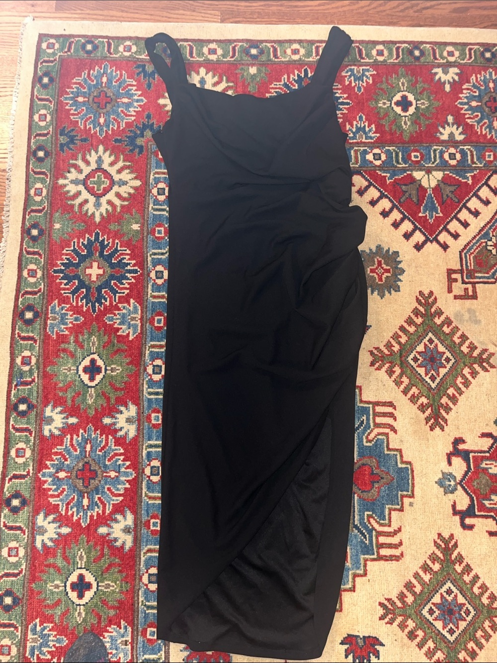 Black ASOS Ruched Slit Dress